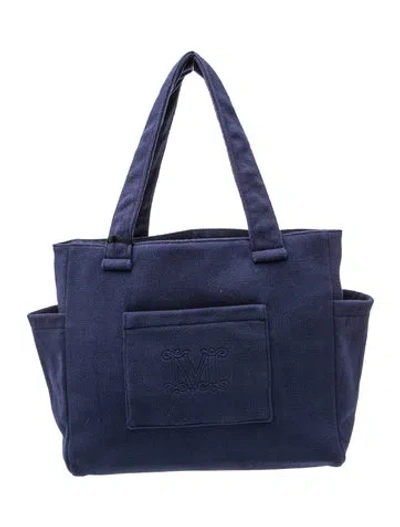 Pre-owned Max Mara Top Handle Bag In Blue