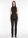 Max Mara Top In Cotton Double Fabric In Black