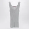 Max Mara Studio Top Lurex Tank Top In Silver