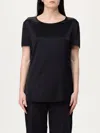 Max Mara Round Neck Short Sleeve T-shirt In Black