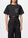 Max Mara Mexico Cropped T-shirt In Black Jersey In Black