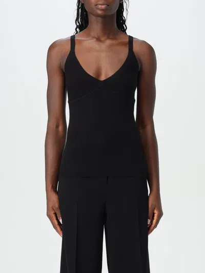 Max Mara Gallura Silk-blend V-neck Top In Black