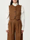 Max Mara Top  Woman Color Leather In Brown