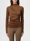 Max Mara Top  Woman Color Leather In Brown