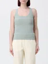 Max Mara Ribbed Scoop Neck Sleeveless Knit Top In Gray