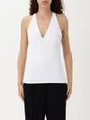 Max Mara Halterneck Sleeveless Fitted Silhouette Seam Detailing In White