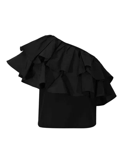 Max Mara Mseorca Couture Top In Cotton Jersey In Black