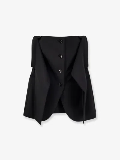 Max Mara Veruska Virgin Wool Top In Black