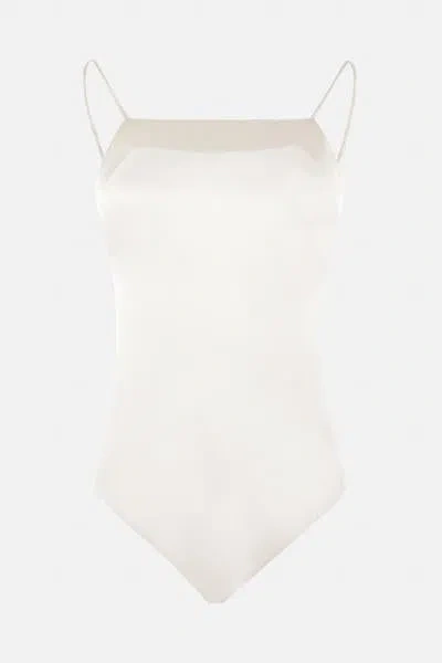 Max Mara Sleeveless Silk Body In White