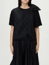 Max Mara Colle Bow-detail Cotton Jersey T-shirt In Black
