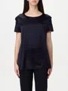 Max Mara Round Neck Short Sleeve T-shirt In Blue