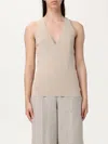 Max Mara Top Woman Coffee In Gray