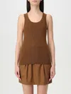 Max Mara Top Woman Leather In Brown