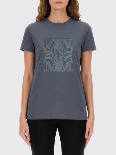 Max Mara Giova Crew Neck Top Graphic Print In Blue