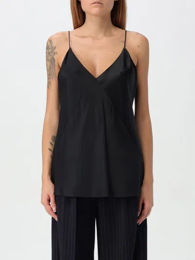 Max Mara Silk Top Relaxed Fit Satin Finish In Gray