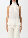 Max Mara Pleated Sleeveless Top In White