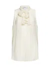 Max Mara Mela Pussy Bow Neck Silk Blouse In Yellow