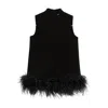 Max Mara Feather-trimmed Top In Black