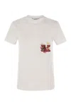 Max Mara Nunzio - Short-sleeved T-shirt With Pocket And Embroidery In White