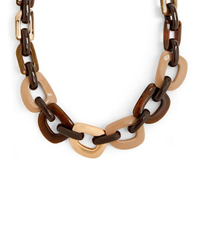 Max Mara Tortoiseshell Belize Chain Necklace In Brown