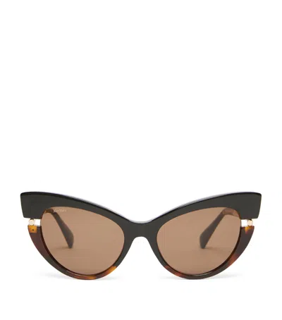 Max Mara Tortoiseshell Cat Eye Sunglasses In Beige