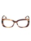 Max Mara Tortoiseshell Geometric-frame Glasses In Brown