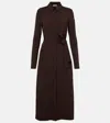 Max Mara Tortona Belted Midi Shirt Dress In Brown