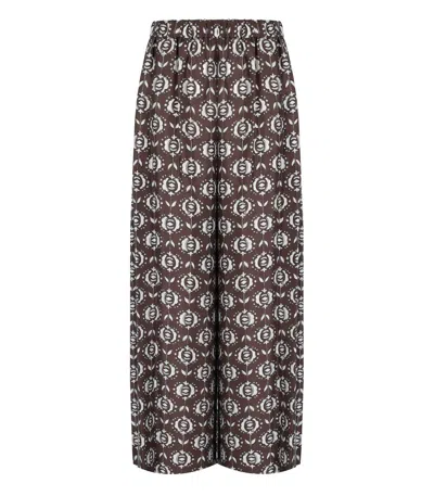 Max Mara Tortona Brown Pants In Blue