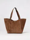 Max Mara Large Suede Tote Bag In Brown