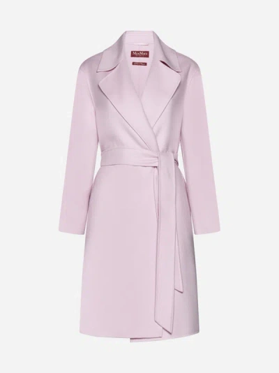 Max Mara Wool, Silk And Cashmere Coat In Pink