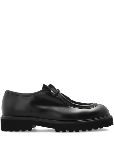 Max Mara Women Black Leather Lace-up Shoes