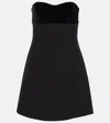 Max Mara Short 'trani' Dress With Velvet Insert In Black