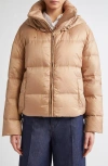 Max Mara Trebi Down Hooded Jacket In Brown
