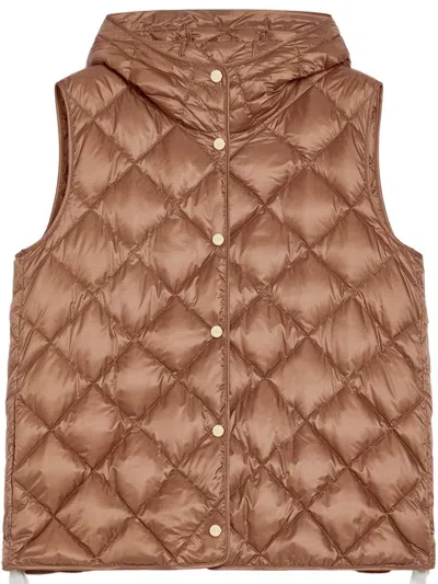 Max Mara Trefa Quilted Gilet In Brown