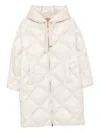 Max Mara Trefe Hooded Quilted Water-repellent Coat In Neutral