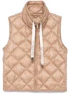 Max Mara Water-repellent Canvas Padded Gilet In Brown