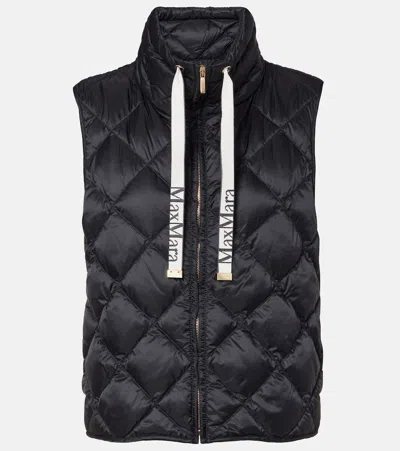 Max Mara Tregic Quilted Zip-up Vest In Black