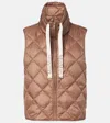 Max Mara Tregic Quilted Zip-up Vest In Brown