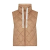 Max Mara Water-repellent Canvas Padded Gilet In Beige