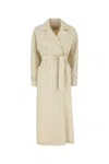 Max Mara Double-breasted Ivory Trench Coat With Belted Waist In Beige O Tan