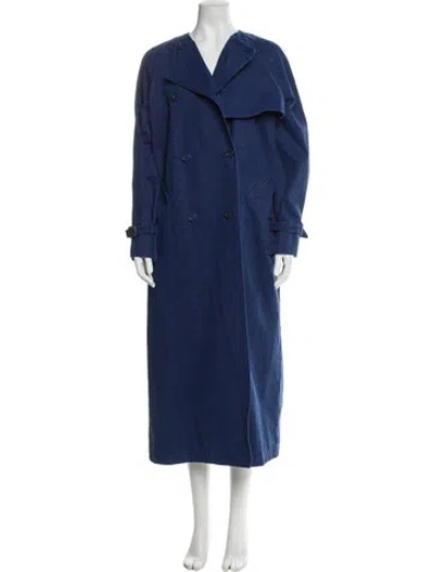 Pre-owned Max Mara Trench Coat In Blue
