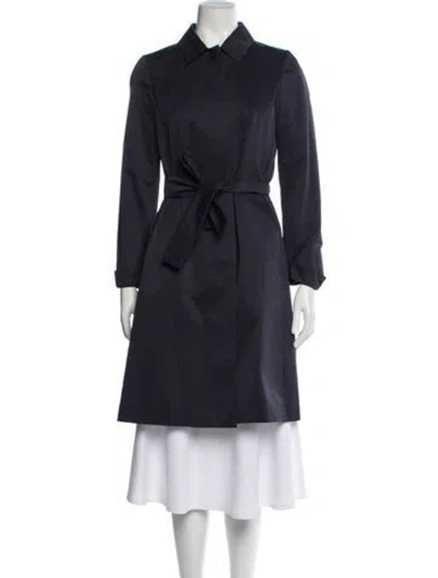 Pre-owned Max Mara Trench Coat In Blue