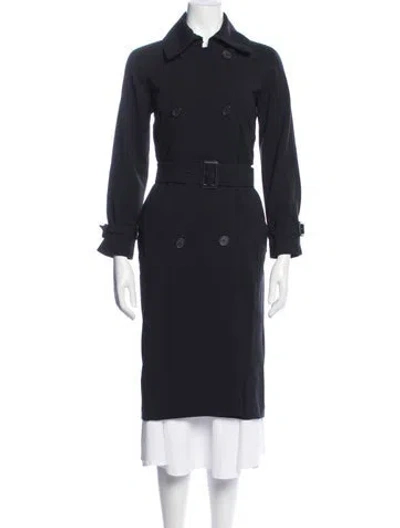 Pre-owned Max Mara Trench Coat In Blue