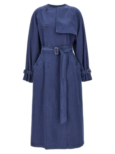 Max Mara Trench Coat In Blue