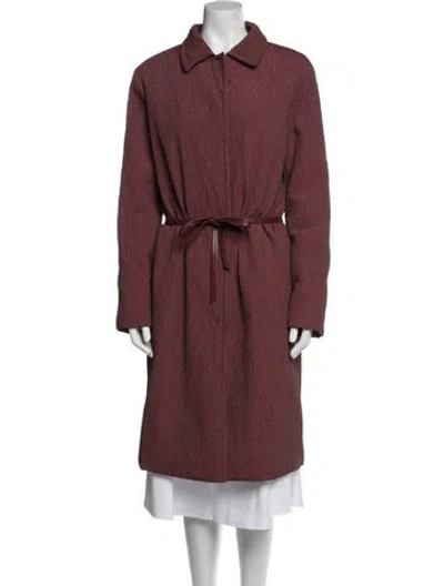 Pre-owned Max Mara Trench Coat In Burgundy
