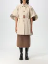 Max Mara Agape Cotton Belted Cape In Sand