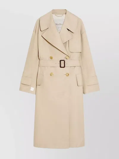 Max Mara Trench Coat With Belt And Double-breasted Design In Neutral