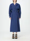 Max Mara Trench Coat Woman Blue In Blue