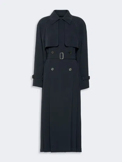 Max Mara Trench-coat À Double Boutonnage En Cady Compact In Blue