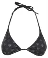 Max Mara Logo-print Triangle Bikini Top In Black